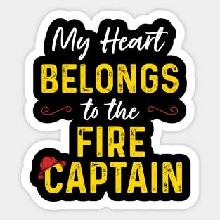 My Heart Belongs to the Fire Captain Sticker